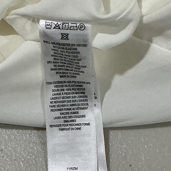 French Connection Whisper Gathered Sleeve Mini Dress Size 2 Off-White - Picture 13 of 13